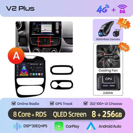 Junsun CarPlay Android Auto Car Radio for Renault Clio 4 ZOE 2012-2017  GPS Intelligent Systems Stereo Multimedia Autoradio