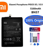 New 100% Original Battery For Xiaomi MI Redmi Note K20 K30 Pro 5 7 8 9 9S 9T 10 10X 10T 10X 11T 11 Ultra 11T POCO X3 F2 4X Pro