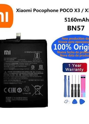 New 100% Original Battery For Xiaomi MI Redmi Note K20 K30 Pro 5 7 8 9 9S 9T 10 10X 10T 10X 11T 11 Ultra 11T POCO X3 F2 4X Pro