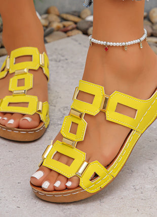 Women's Roman Style Large Size Sandals Beach Open Toe Slippers Summer Wedges Comfortable Outdoor Slip-on Shoes for Women
