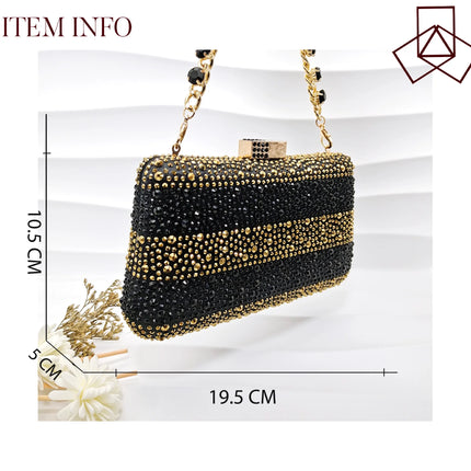 QSGFC Scarpe con tacco alto da donna di alta qualità, set di scarpe e borsa nere e oro, suola resistente, design italiano alla moda per matrimoni in Nigeria