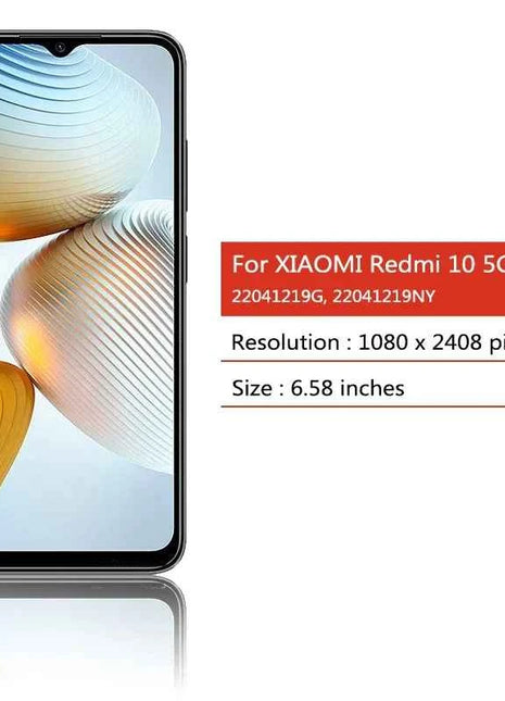 Schermo da 6,58" per Xiaomi Redmi 10 5G Display LCD Touch Screen digitale con cornice per Redmi 10 5G 22041219 G, 22041219 NY
