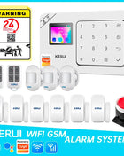 KERUI GSM Alarm System, WiFi Home Alarm Panel with Built-in Battery, 433MHz Wireless Security Alarm Kit for Home, Compatible with Tuya Smart W181