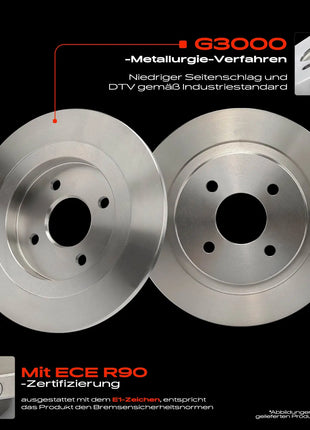 Frankberg 2x Dischi Freno Asse Posteriore per Ford Focus Turnier DAW DBW DNW 2.0L 2002-2004 4324591 4411312