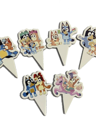 Set Decorativo per Feste a Tema Bluey e Bingo, con Stendibanner, Decorazioni per Torte, Bandierine, Palloncini, Piatti e Bicchieri