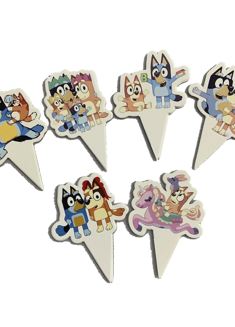 Set Decorativo per Feste a Tema Bluey e Bingo, con Stendibanner, Decorazioni per Torte, Bandierine, Palloncini, Piatti e Bicchieri