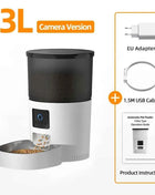ROJECO Automatic Cat Feeder With Camera Video Cat Food Dispenser Pet Smart Voice Recorder Remote Control Auto Feeder For Cat Dog