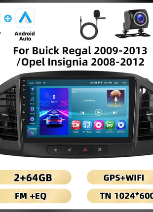 Podofo 8 + 128G 9 ''Car Radio For Buick Regal 2009-2013/Opel Insignia 2008-2012 Multimedia Player Carplay Android Car WIFI 4G GPS