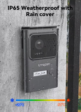 Sistema citofonico video a 2 fili per la casa, telecamera con monitor TMEZON da 7 pollici, sblocco remoto/vedere di notte/bottone touch