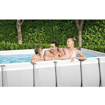 Piscina rettangolare Bestway 412*201*122cm con telaio in acciaio super resistente (filtro + scaletta da 48 pollici) - Grande piscina fuori terra in offerta 56456
