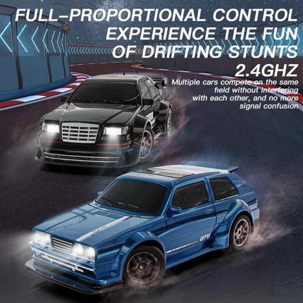 KF30 1:43 4WD RC Car With Gyroscope & Dual Motor System 2.4G Full-Proportional RC High Speed Racing Car LED Lights Toys Gifts