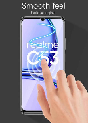 Screen Protector For Realme C53, Tempered Glass HD Crystal  9H Anti Scratch Case Friendly Mica High Aluminum