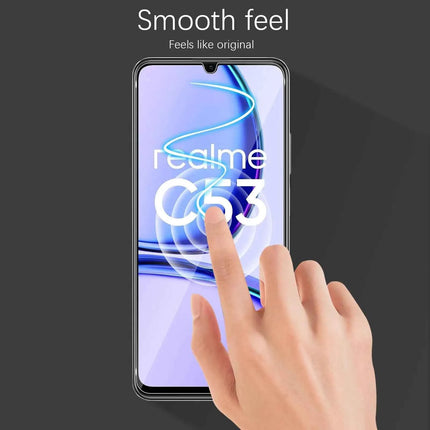 Screen Protector For Realme C53, Tempered Glass HD Crystal  9H Anti Scratch Case Friendly Mica High Aluminum