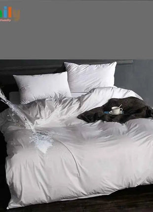 100% Waterproof Duvet Cover Bedding Queen King Quilt Covers For Elderly Patient Baby White Bed Linens Duvetcover 2pcs Pillowcase