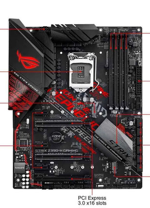 ASUS ROG Strix Z390-H Gaming Motherboard LGA1151  ATX DDR4 DP HDMI M.2 USB 3.1 Gen2 Gigabit LAN