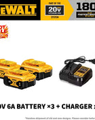 100% Authentic Dewalt 18V/20V 6.0Ah Li-Ion Replacement Battery for Power Tools, Compatible with DCB200 DCB202 DCB205 DCB206 DCB209