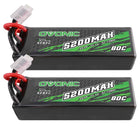 3S Lipo RC Battery 80C 5200 mAh 11.1 V  with EC5 Plug Hard Case for RC Car Monster Truck RC Truggy Buggy RC Truck Hobby (2 P