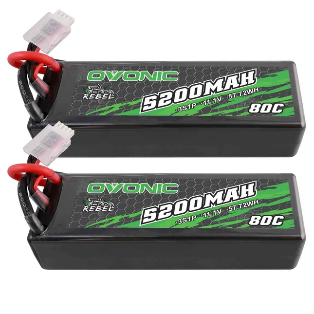 3S Lipo RC Battery 80C 5200 mAh 11.1 V  with EC5 Plug Hard Case for RC Car Monster Truck RC Truggy Buggy RC Truck Hobby (2 P