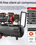 Silent Oil-Free Air Compressor 600W 1500W Portable Air Pump with 10L-160L Tank for Home Repair Tire Inflation Nail Gun