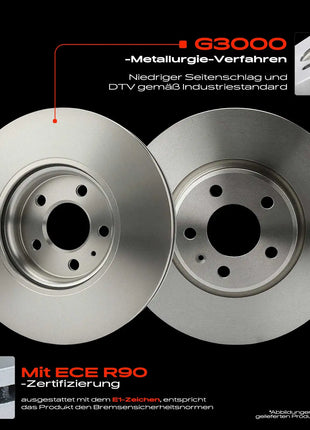 Frankberg 2x Disco Freno Anteriore Sinistro e Destro per Audi Q5 W639 VD Q5 Van 2.0L 3.0L 2008-2017 8R0615301C