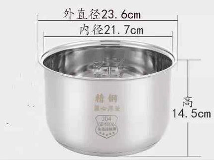 Pentola Interna Midea in Acciaio Inox 304 - 3L 4L 5L per Rice Cooker FS3010/70