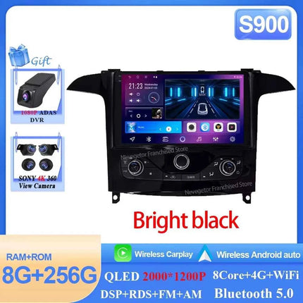 Car Radio Carplay Android 16 For Ford S Max S-MAX 2006-2015 For Ford Galaxy 2014 Bright black Auto Stereo Multimedia Player DPS