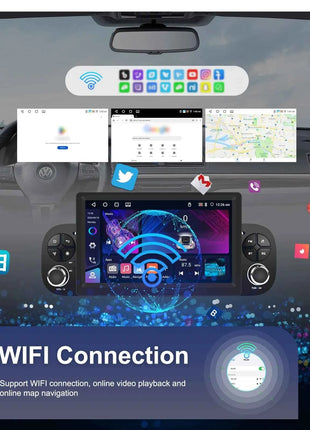 Podofo CarPlay Android Radio For Fiat Panda 2013-2020 Car Intelligent System 1din GPS Stereo Multimedia Player RDS FM Car Radio
