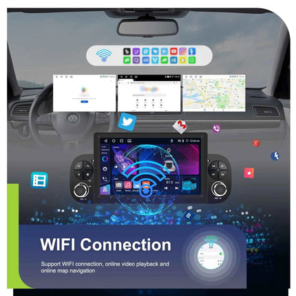 Podofo CarPlay Android Radio For Fiat Panda 2013-2020 Car Intelligent System 1din GPS Stereo Multimedia Player RDS FM Car Radio