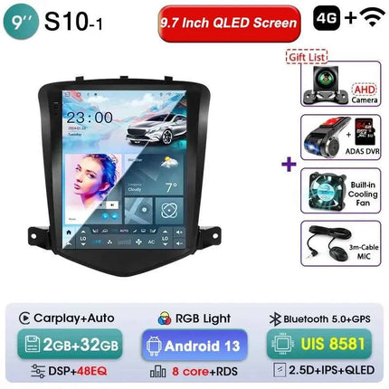 Srnubi 9.7" Car Radio Android For Chevrolet Cruze J300 2008-2012 2Din Multimedia Player Video Navigation 4G Carplay Head Unit