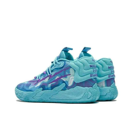 Puma MB.03: Scarpe da Basket Basse Eleganti, Trendy e Versatili con Design Unico - Stile Unisex in Blu e Viola 309867-01