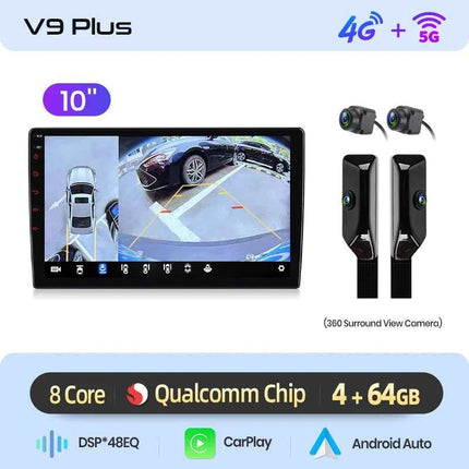 Junsun Qualcomm 8-Core 360 View Camera Universal Stereo 7" 9" 10" Car Radio CarPlay Android Auto Multimedia Player GPS DSP WiFi