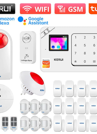 KERUI W181 Allarmi antifurto wireless WiFi GSM Sistema di allarme domestico 433MHZ Tuya Smart Life App per la protezione della sicurezza domestica Alexa
