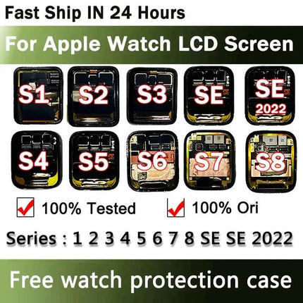 Display OLED per Apple Watch Serie 1 2 3 4 5 6 SE 7, Schermo Touch LCD con Digitalizzatore, Ricambio per iWatch 38/42/40/44/41/45mm
