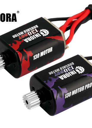 INJORA 130 Brushed Motor 60T 80T with Stainless Steel Pinion for 1/24 RC Crawler FMS FCX24 Upgrade (INM12)