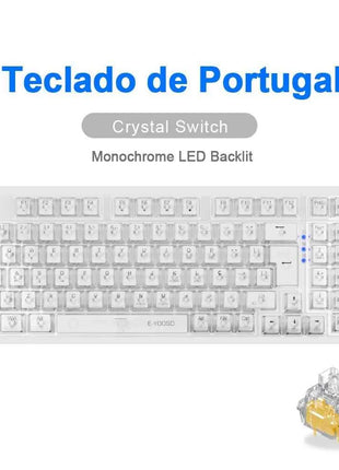 E-YOOSO Z94 USB Mechanical Gaming Keyboard Wired Monochrome Backlit 94 Key Russian Brazilian Portuguese for Compute Laptop PC