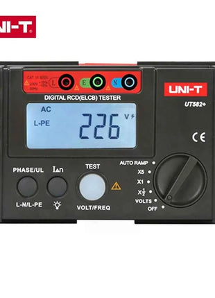 UNI-T UT582+ Digital RCD (ELCB) Tester AUTO RAMP Leakage Circuit Breaker Meter with Mis-Operation Buzzer
