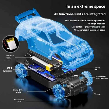 Professional 1:43 RC Drift Car with ESP Gyroscope Full Proportional Control 4WD Metal Body 2 Sets Tires for Realistic Drifting
