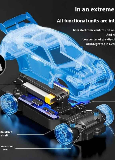 Professional 1:43 RC Drift Car with ESP Gyroscope Full Proportional Control 4WD Metal Body 2 Sets Tires for Realistic Drifting