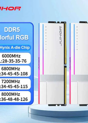JUHOR Memoria Ram RGB DDR5 16GB DDR5 32GB(16GBX2) 6000MHz 7200MHz 8000MHz UDIMM Desktop UDIMMRAM PC Computer Memory Hynix Chip