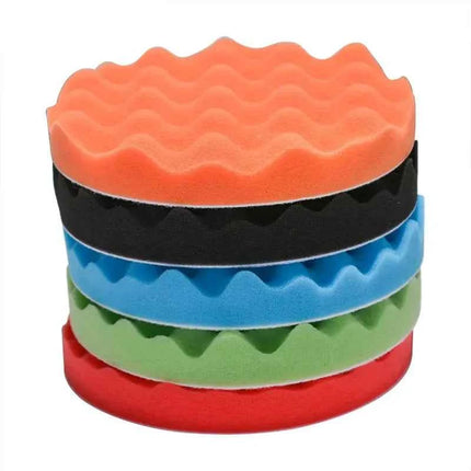 5Pcs 150/180mm Car Polishing Pads 5/6/7inch Sponge Polisher Clean Waxing Tool Auto Beauty Polishing Kit Buffing Cleaning Tool