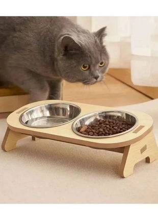 Pet Feeder Double Cat Food Bowl with Anti-Knockover Design Dog Water Feeding Container Cat Food Bowl Stander pet products