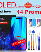 PINZHENG High Quality INCELL LCD OLED Screen for iPhone 14 Pro 15 Plus 13 Pro Max Display for iPhone Replacement with Tools
