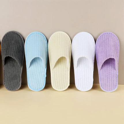 5 paia/lotto uomo donna usa e getta hotel pantofole per gli ospiti scivoli in cotone casa viaggio SPA pantofola ospitalità economici indoor slip-on