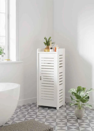 Free bathroom cabinet with 1 door for house, kitchen, living room and hallway, 80x30x30cm, White