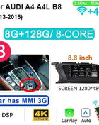 8GB 256GB Carplay 8.8'' Android 14 Auto Car Radio Multimedia player For Audi A4 B8 2009-2016 2 din autoradio Stereo 4G LTE