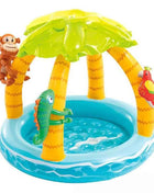 Tropical Island Coconut Tree Design piscina gonfiabile per bambini piscina per bambini con tettuccio parasole 1-3Y divertimento gioco d'acqua all'aperto