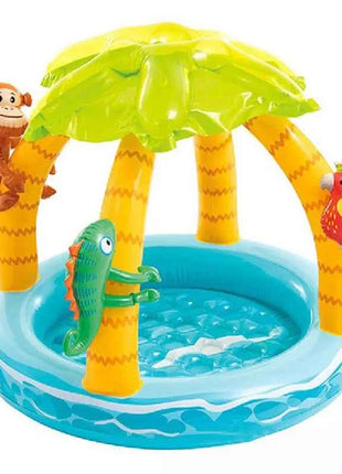 Tropical Island Coconut Tree Design piscina gonfiabile per bambini piscina per bambini con tettuccio parasole 1-3Y divertimento gioco d'acqua all'aperto