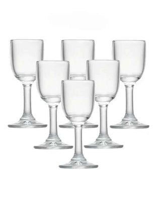 25ml 6PCS Goblet Glass Cup Set Lead-Free Glass Shot Glasses with Stem Liquor Glass Sets for Drinkware Wedding Family Bar Party