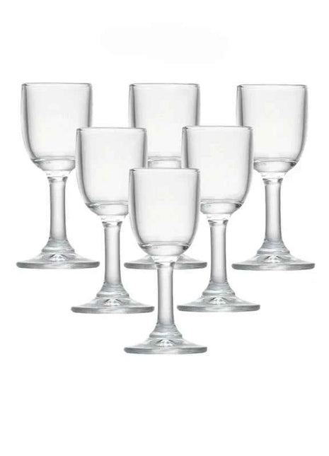 25ml 6PCS Goblet Glass Cup Set Lead-Free Glass Shot Glasses with Stem Liquor Glass Sets for Drinkware Wedding Family Bar Party