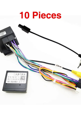 CAN Bus decoder quadlock harness, BSI SWC retention, 16 pin P&P Android radio frame, for Peugeot 208 2008 308 Citroen C4 C3
